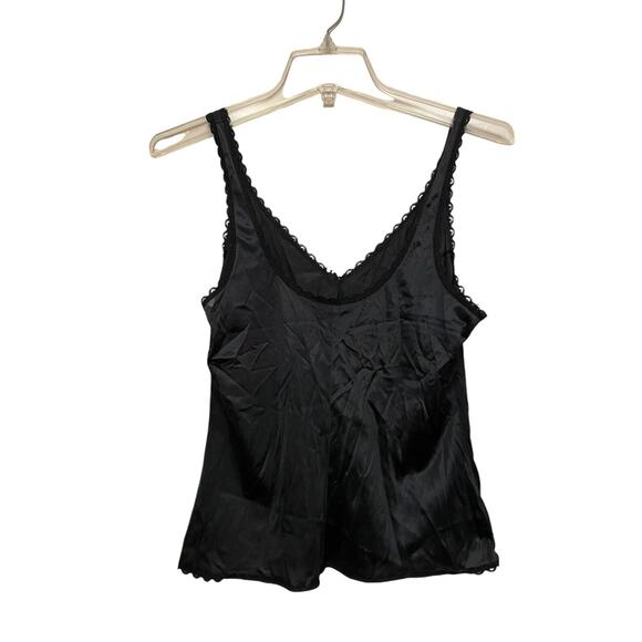 Vintage Warner's Slip Set Top‎ Full Skirt Size Small/Medium Black Satin 1980s - Picture 3 of 13